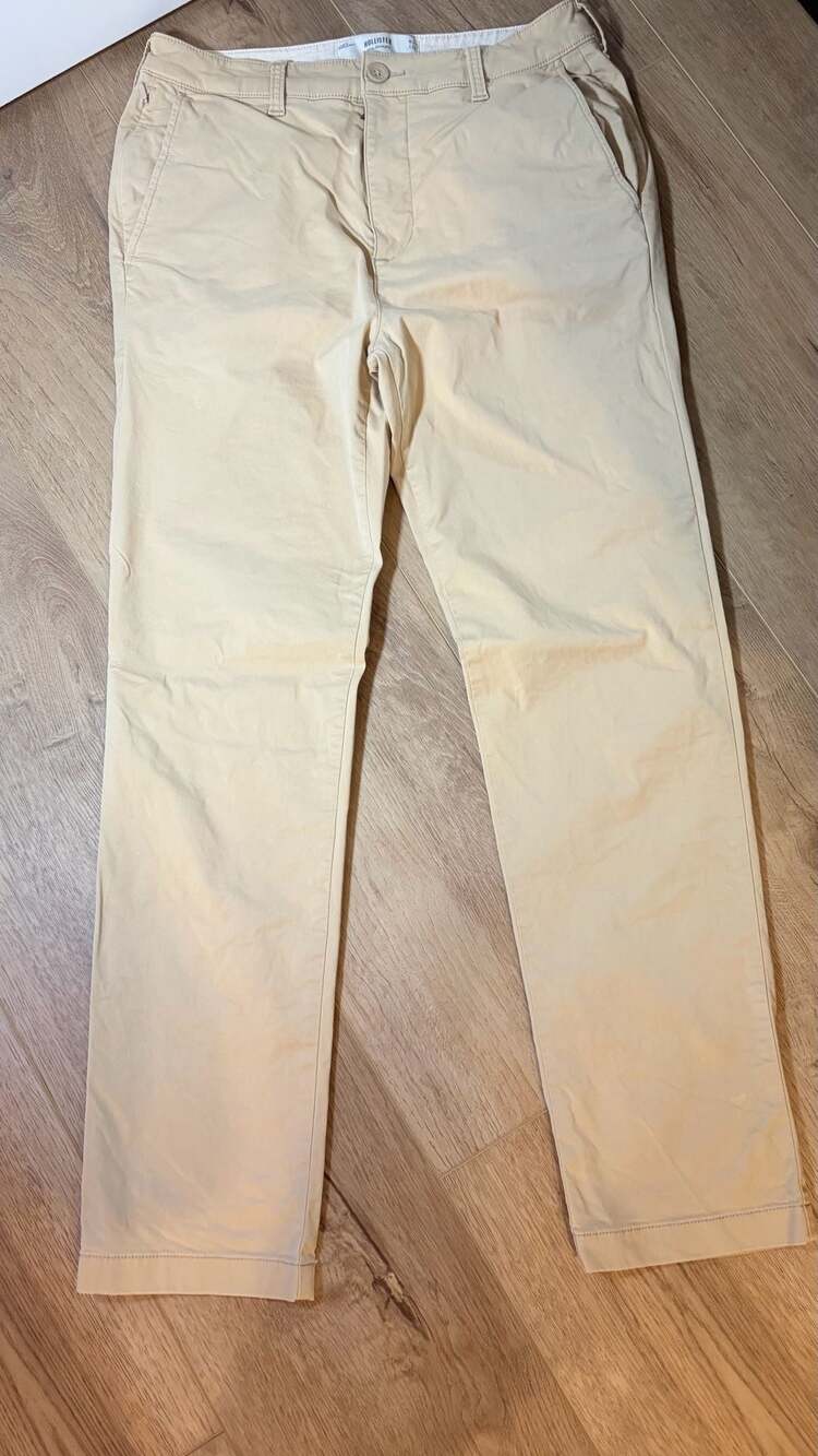 Hollister Slim Straight Pants Size W31 L32 Beige Chinos
